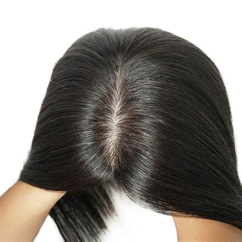 5x6inch Human Hair Topper For Women Natural Blck Color 100 Remy Slik
