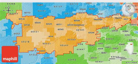 Political Shades 3d Map Of Zip Codes Starting With 605