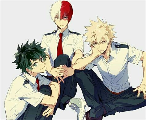 Midoriya Izuku And Todoroki Shouto And Bakugou Katsuki Hero Boku No Hero Academia Hero Academia