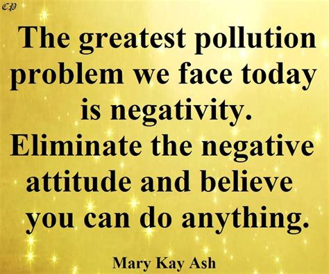 The Greatest Pollution Problem We Face Today Is Negativity Eliminate