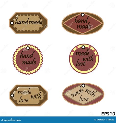 Set Of Labels For Marking Of Handmade Products Stock Illustration Illustration Of Stick
