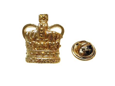 Gold Toned Large Full Crown Lapel Pin Lapel Pins Gold Tones Lapel