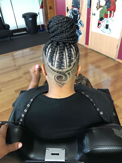 Make your hairstyle edgier with a slight shave to your nape, a. Protective Hairstyles Undercut designs Goddess Braids ...