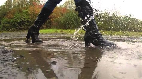 public heels 47 splashing in heeled boots youtube