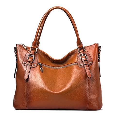 S Zone Womens Vintage Genuine Leather Tote Large Shoulder Bag With