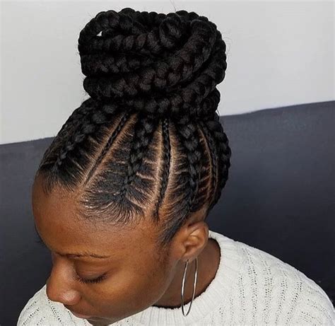 Natural hairstyles for black women. Flawless braided bun by @narahairbraiding - Black Hair ...