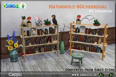 Blackys Sims 4 Zoo Natural Wood Bookshelf By Cappu • Sims 4 Downloads