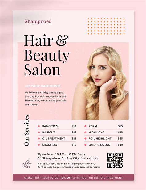 Hair Salon Flyer Template Psd In 2021 Hair Salon Hair And Beauty