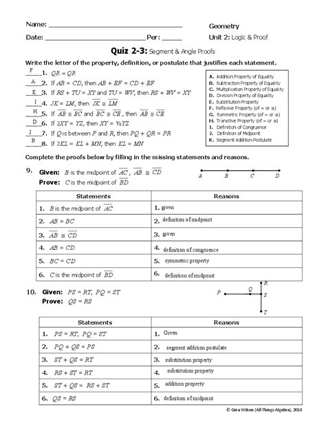 Logic Proofs Worksheet With Answers