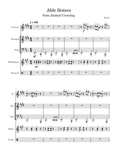 Able Sisters Sheet Music For Tuba Mellophone Drum Group Clarinet Other And More Instruments