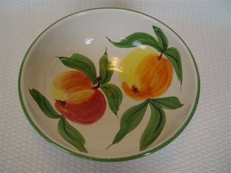 Large Hand Painted Ceramic Fruit Bowl Made In Italy Etsy Ceramic