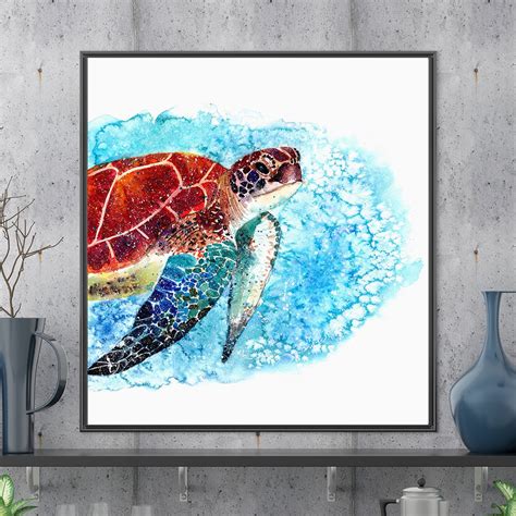 Sea Turtle Print Watercolour Sea Turtle Nursery Art Wall Etsy In 2021