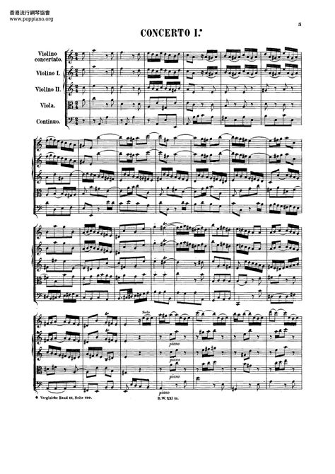 Bach Violin Concerto No 1 In A Minor Bwv 1041 I Allegro Moderato Sheet Music Pdf Free