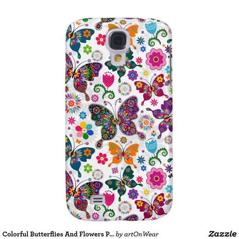 Colorful Butterflies And Flowers Pattern Case Mate Samsung Galaxy Case