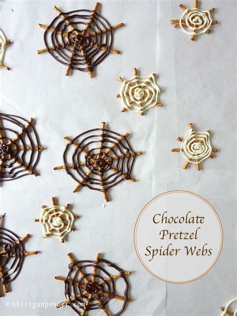 Halloween Chocolate Pretzel Spider Web White Gunpowder