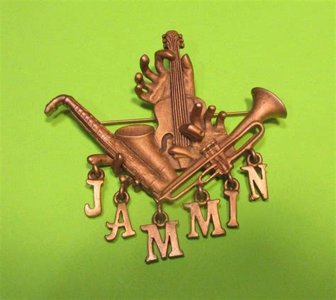 Large Jammin Jazz Pin Back Brooch Etsy Etsy Pin Backs Jammin