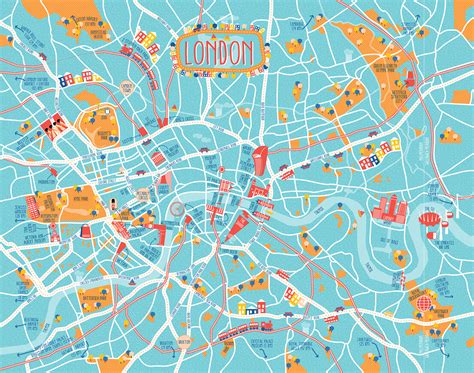 A Map Of London On Behance Illustrated Map Map London Map Images And