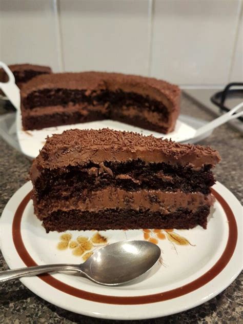 Moist Chocolate Cake With Nutella Frosting Choc Sprinkles Nutella