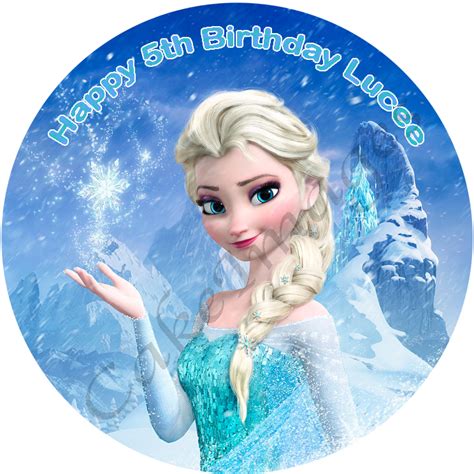 Frozen Elsa Edible Cake Image Topper Can Be Personalised The