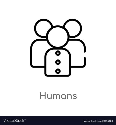 Outline Humans Icon Isolated Black Simple Line Vector Image