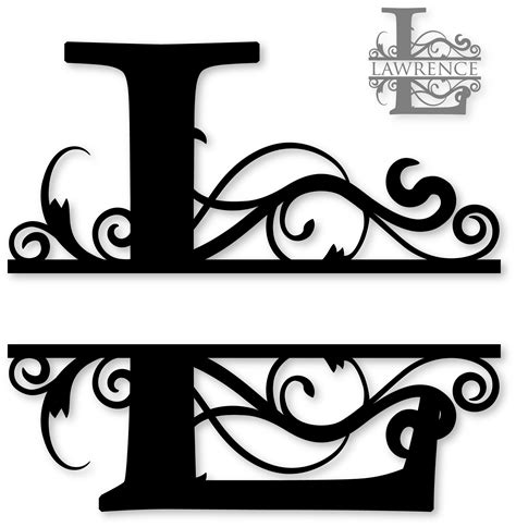 Split Monogram Alphabet Svg 2005 Svg File For Diy Machine Free Sgv