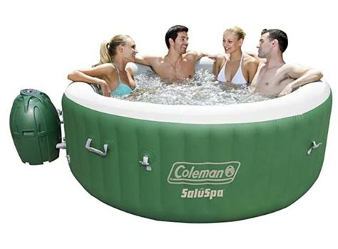 New Coleman Saluspa Inflatable Hot Tub Spa Green And White 77” X 28” 4 6 Person For Sale From