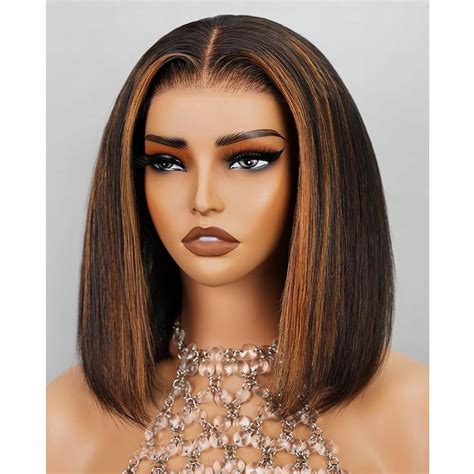 Arabella Hair 5x6 1b30 Highlight Bob Wig Human Hair Real