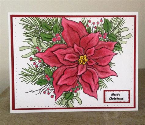 Stampendous Poinsettia Floral Cards Diy Christmas Cards Poinsettia