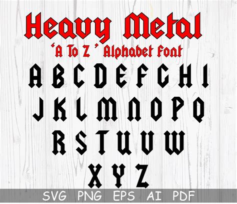 Hard Rock Font Svg Png Heavy Metal Font Cut File For Cricut Rock