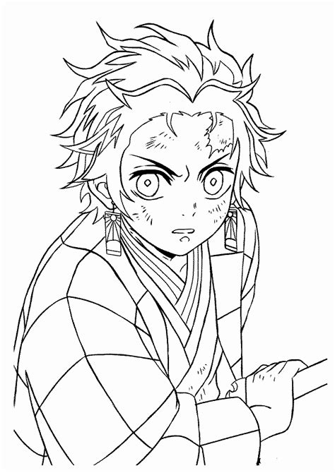 Tanjiro Kamado From Demon Slayer Coloring Page Easy D Vrogue Co