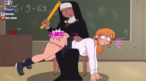 Confession Booth Animated Big Booty Nun Spanks School Girl Front Of