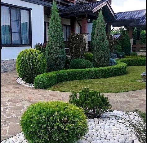 Awesome 60 Beautiful Front Yards And Backyard Evergreen Garden Design