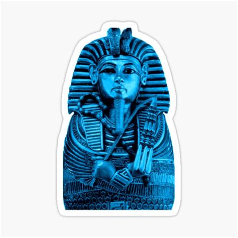 King Tut In Blue Sticker By Culturalview Redbubble