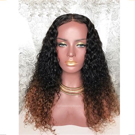 Wig Leader Curly 1b30 Omber Wig Pre Plucked Lace Front