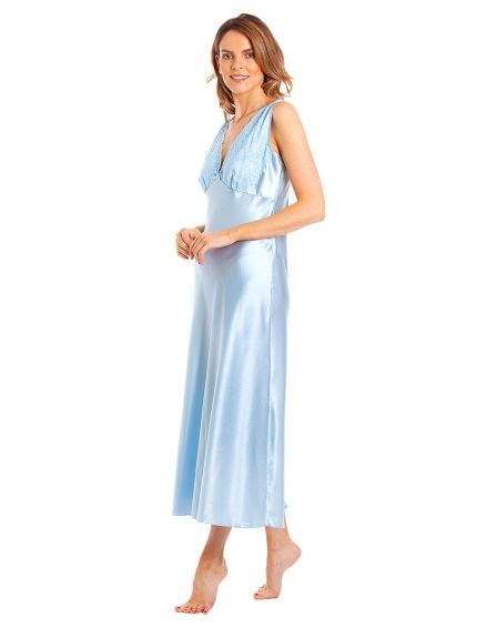 Lady Olga Satin Pyjamas Pale Blue
