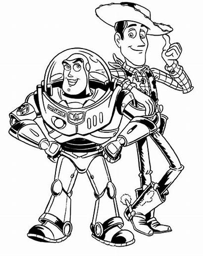 Buzz Lightyear Coloring Toy Story Pages Woody