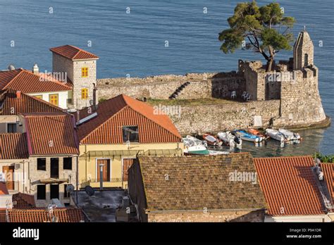 Amazing Panorama With Fortification At The Port Of Nafpaktos Town