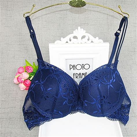 Fashion Sexy Lace Push Up Bra And Pant Set Navy Blue Buy Online