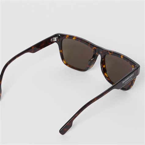 square frame sunglasses in tortoiseshell men burberry® official