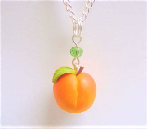 Food Jewelry Peach Necklace Peach Pendant Peach Charm Etsy Canada