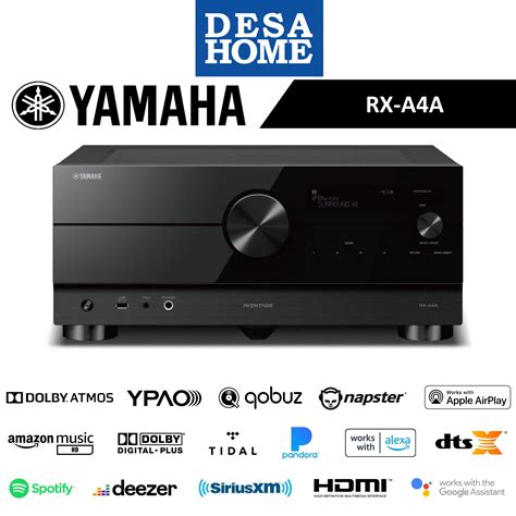 Yamaha Rx A4a 110 Watts 72 Channel Av Receiver With 8k Hdmi And Music