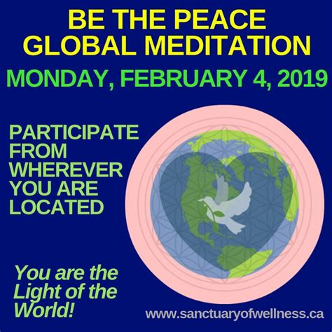 Be The Peace Global Meditation Events Participate From Wherever You Are Located In The World