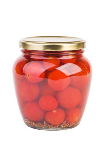 Glass Jar With Pickled Cherry Tomatoes Ripe Organic Pickled Jar Png