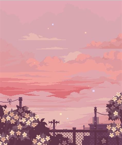 Pixel Sunset January 11 2020 At 0953pm Pastel Pink Aesthetic