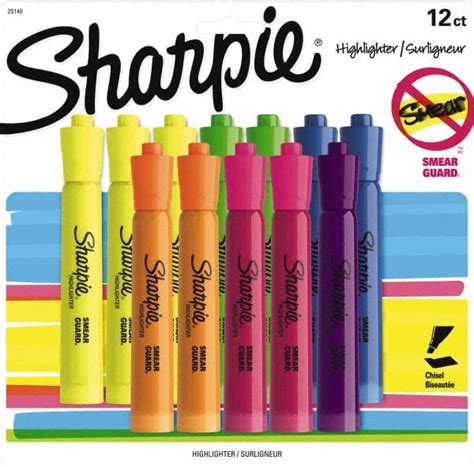 Sharpie Highlighter Marker Assorted Color Ap Non Toxic Chisel