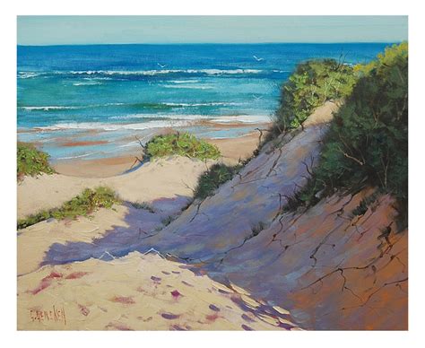 Beach Oil Painting Traditional Seascape Sand Dunes By Graham Etsy