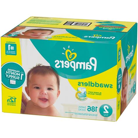 Pampers Swaddlers Disposable Diapers Size 2 186 Count