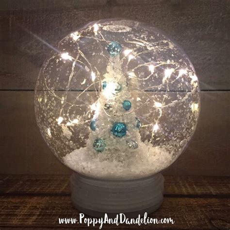 Plastic Snow Globe With Christmas Tree And Led String Lights