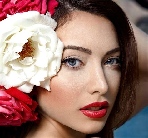 Beauty Red Model Rose Woman Lips Girl Flower Face White Hd Wallpaper Peakpx