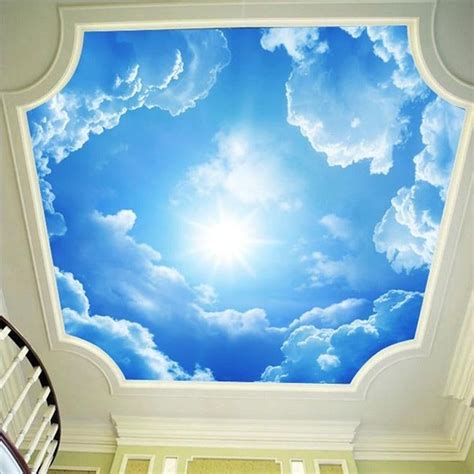 Blue Sky And White Clouds 2 In 2021 Sky Ceiling Ceiling Murals 3d